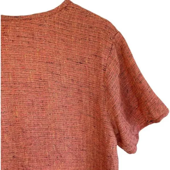 Flax 100% Linen Wrap Button Top - Picture 9 of 9